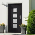 Porte d'entrée anthracite 98x190 cm PVC