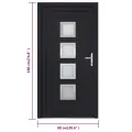 Porte d'entrée anthracite 98x190 cm PVC