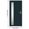 Porte d'entrée anthracite 98x200 cm PVC