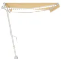 Auvent automatique capteur de vent LED 500x350cm Jaune et blanc