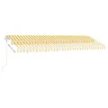 Auvent automatique capteur de vent LED 500x350cm Jaune et blanc