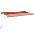 Auvent rétractable automatique 600x350 cm Orange et marron