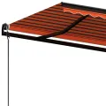 Auvent rétractable automatique 600x350 cm Orange et marron