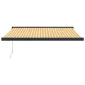 Auvent rétractable jaune et blanc 3x2,5 m tissu et aluminium