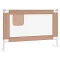 Barrière de sécurité de lit d'enfant Taupe 100x25 cm Tissu