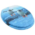 Siège de toilette avec couvercle MDF Design de pingouin