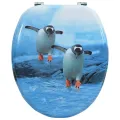 Siège de toilette avec couvercle MDF Design de pingouin