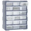 Organisateur multi-tiroirs avec 18 tiroirs centraux 38x16x47 cm