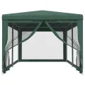 Tente de fête avec 4 parois latérales en maille Vert 3x6 m PEHD