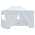 Tente pliable de réception avec 4 parois 3 x 4,5 m Blanc