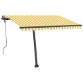 Auvent automatique sur pied 300x250 cm Jaune/Blanc