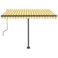 Auvent automatique sur pied 300x250 cm Jaune/Blanc