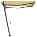 Auvent automatique sur pied 300x250 cm Jaune/Blanc