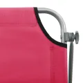Chaise longue avec auvent acier rose