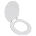 Siège de toilette avec Couvercle MDF Design simple Blanc