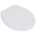 Siège de toilette avec Couvercle MDF Design simple Blanc