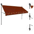 Auvent manuel rétractable avec LED 300 cm Orange et marron