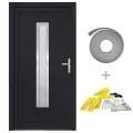 Porte d'entrée anthracite 108x200 cm PVC