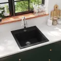 Évier de cuisine en granit Bac unique Noir