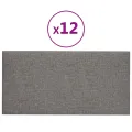 Panneaux muraux 12 pcs Gris clair 60x30 cm Tissu 2,16 m²