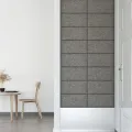 Panneaux muraux 12 pcs Gris clair 60x30 cm Tissu 2,16 m²