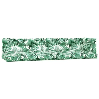 Coussins de palette 5 pcs motif de feuilles tissu 2