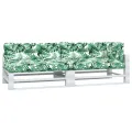 Coussins de palette 5 pcs motif de feuilles tissu