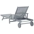 Chaise longue de jardin avec coussin Bois d'acacia solide