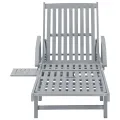 Chaise longue de jardin avec coussin Bois d'acacia solide