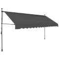 Auvent manuel rétractable avec LED 400 cm Anthracite