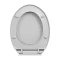 Siège de toilette à fermeture en douceur Gris clair Ovale