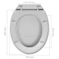 Siège de toilette à fermeture en douceur Gris clair Ovale