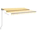 Auvent manuel rétractable avec LED 3x2,5 m Jaune et blanc
