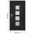 Porte d'entrée anthracite 108x208 cm PVC