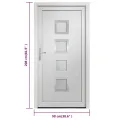 Porte d'entrée Blanc 98x208 cm PVC