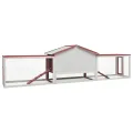 Clapier Rouge 310x70x87 cm Pin massif et sapin