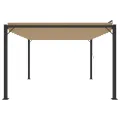 Tonnelle avec toit à persienne 3x4 m Taupe Tissu et aluminium