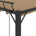 Tonnelle avec toit à persienne 3x4 m Taupe Tissu et aluminium
