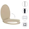Siège de toilette à fermeture en douceur Beige Ovale
