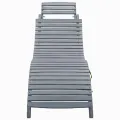 Chaise longue avec coussin Gris Bois d'acacia solide