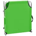 Chaise longue pliable avec auvent vert aluminium