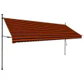 Auvent manuel rétractable avec LED 400 cm Orange et marron