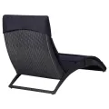 Transat avec coussin Résine tressée Noir