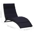 Transat avec coussin Résine tressée Noir
