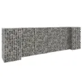 Jardinière à gabion en H Fil d'acier 260x40x80 cm