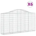 Paniers à gabions arqués 6 pcs 200x30x100/120 cm Fer galvanisé