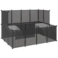 Cage pour petits animaux Noir 143x107x93 cm PP et Acier