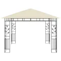 Tonnelle avec moustiquaire et lumières LED 3x3x2,73 m Crème