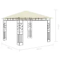 Tonnelle avec moustiquaire et lumières LED 3x3x2,73 m Crème