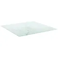 Dessus de table blanc 50x50 cm 6 mm verre trempé design marbre